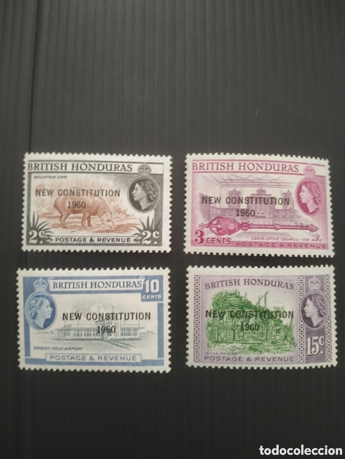 Sellos: HONDURAS BRIT&Aacute;NICAS 1961 NUEVA CONSTITUCION - Foto 1