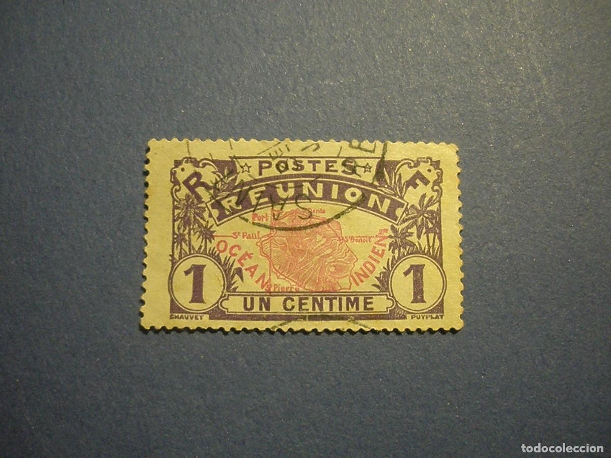 Briefmarken: REUNION 1907 - N&ordm; 56, MAPA DE LA ISLA.