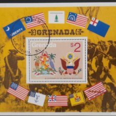 Sellos: GRENADA 1975 SHEET USED MNH BANDERAS FLAGS BICENTENARIO REVOLUCION AMERICANA AMERICAN REVOLUTION. Lote 401465739