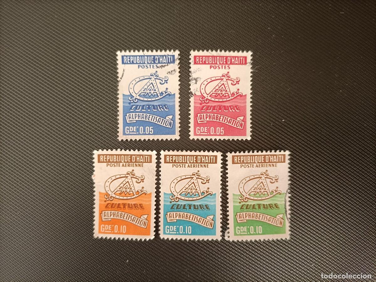 Selos: Sellos de Hait&iacute;, Alfabetizaci&oacute;n, 0'5 y 0'10, varios colores. Central hidroel&eacute;ctrica 0'20 y 0'25.