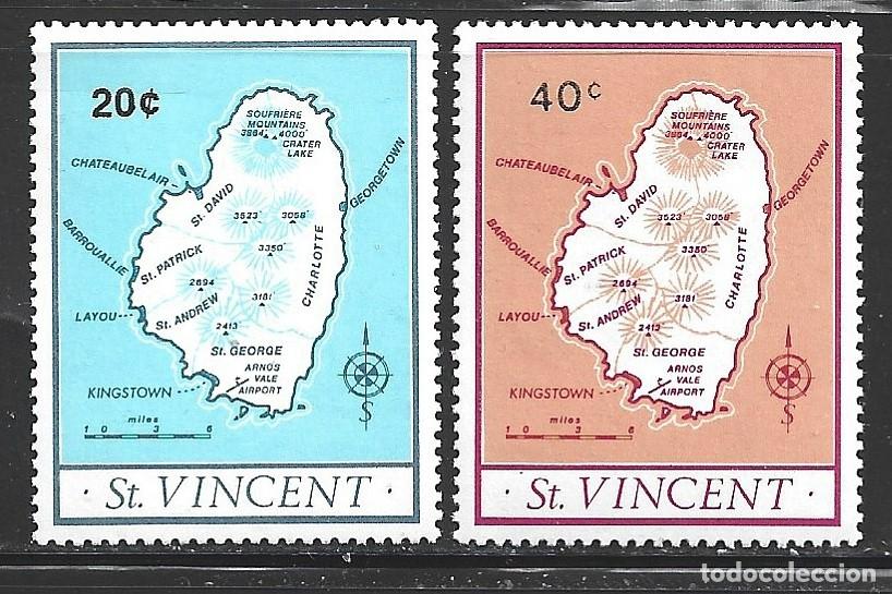 Sellos: SAN VICENTE 515/16** - A&Ntilde;O 1978 - MAPA DE LA ISLA - Foto 1
