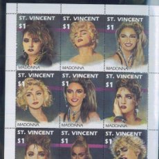 Sellos: ST. VINCENT 1991 SHEET MNH MADONNA CANTANTES MUSICA SINGERS MUSIC. Lote 403318494
