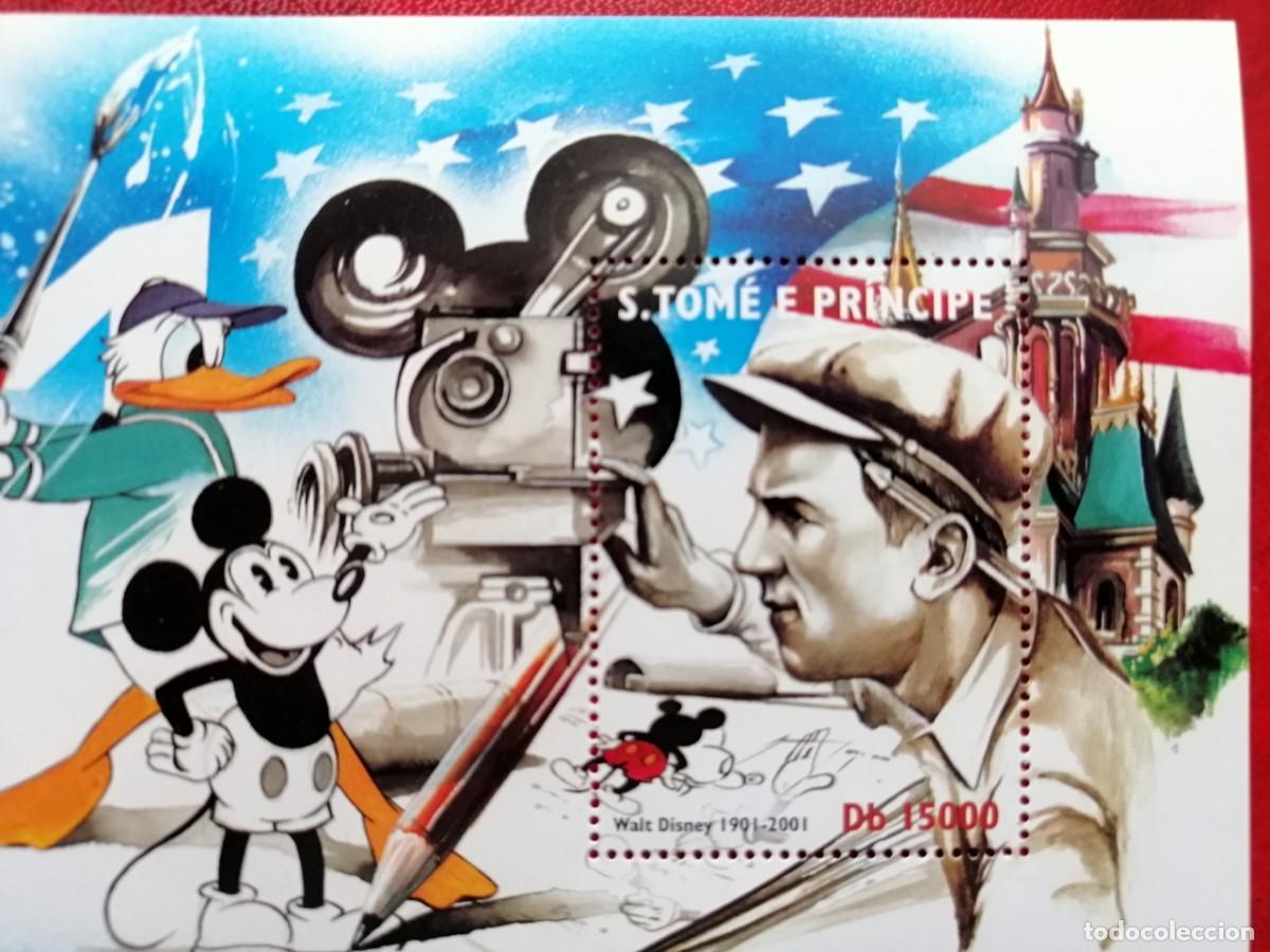 Briefmarken: Sellos cine. Hoja bloque Sto Tom&eacute; e Principe. Disney
