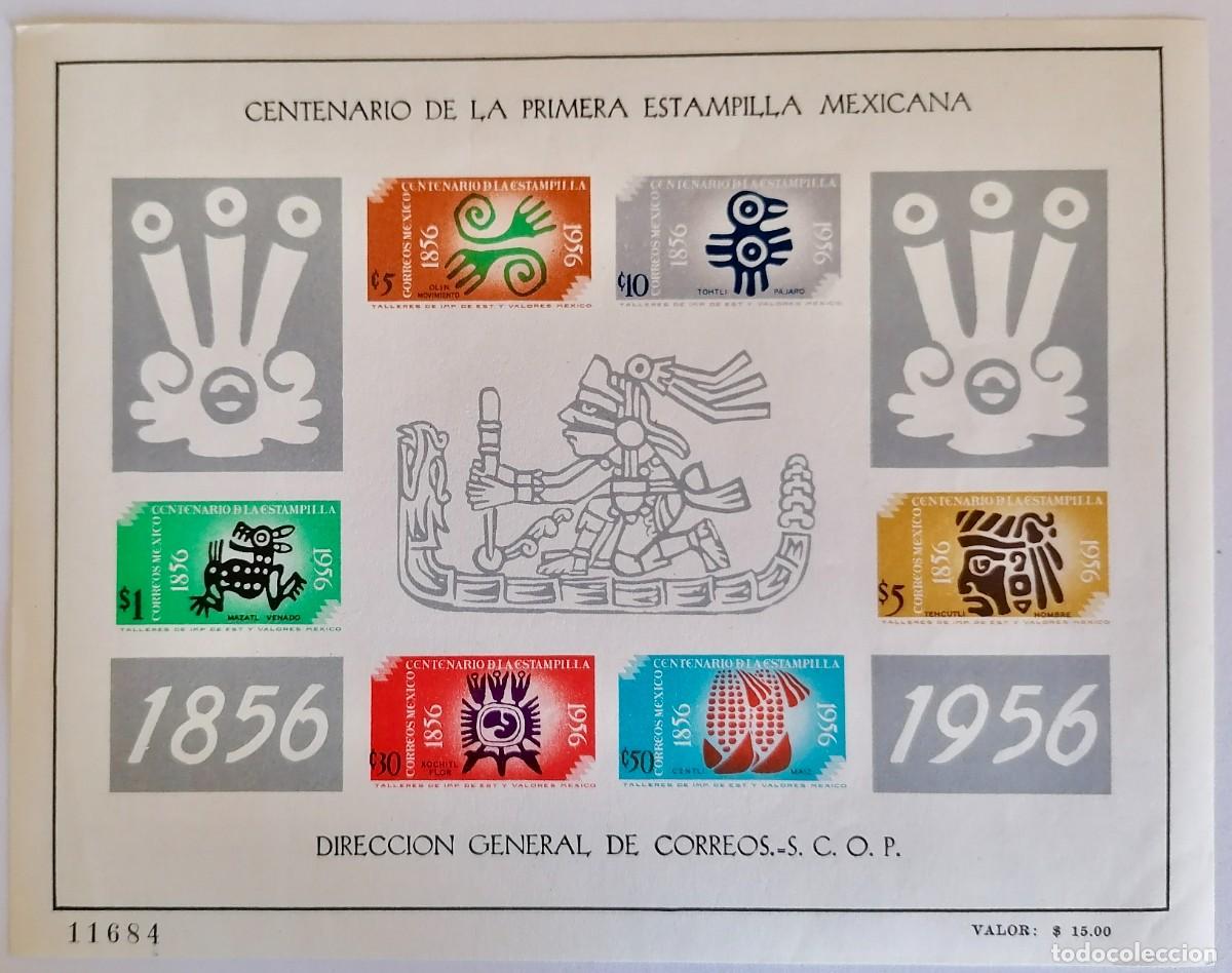 Sellos: M&Eacute;XICO 1956 - HB CENTENARIO DEL SELLO . - Foto 1