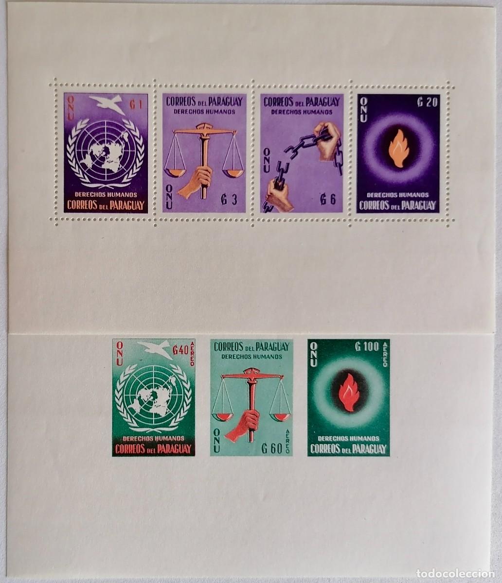 Sellos: PARAGUAY 1960 - HB DERECHOS HUMANOS = - Foto 1