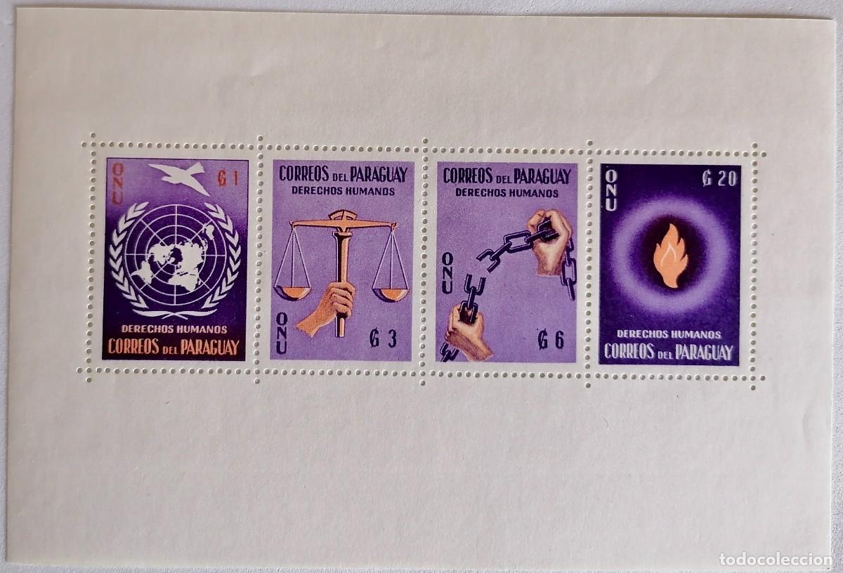 Sellos: PARAGUAY 1960 - HB DERECHOS HUMANOS = - Foto 3