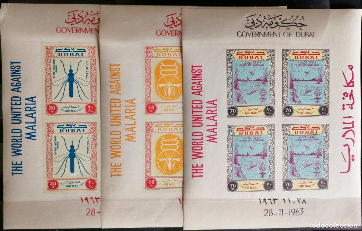 Sellos: DUBAI 1963 - 3 HB CONTRA LA MALARIA . - Foto 1