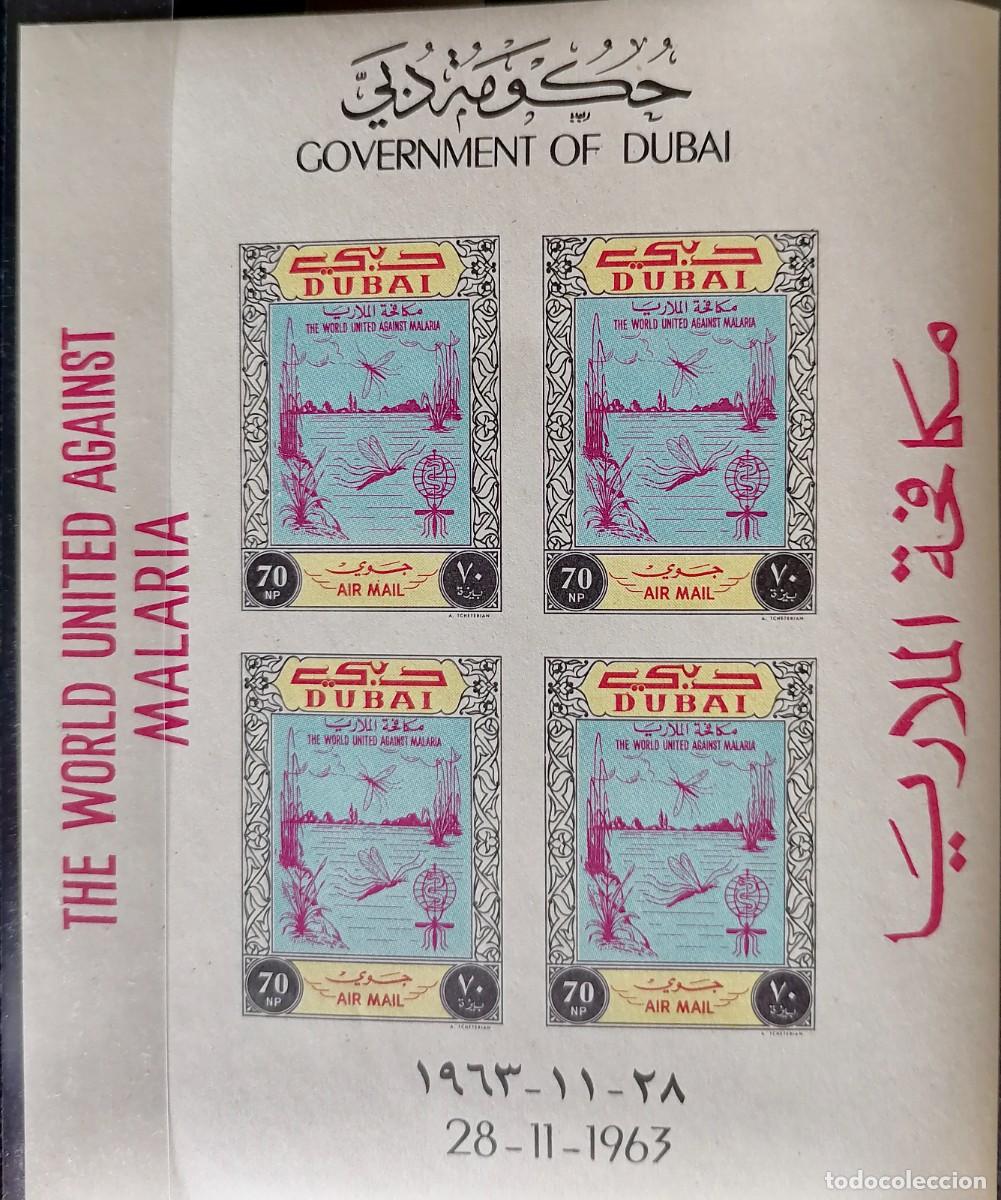 Sellos: DUBAI 1963 - 3 HB CONTRA LA MALARIA . - Foto 2