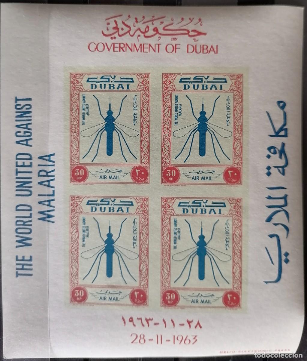 Sellos: DUBAI 1963 - 3 HB CONTRA LA MALARIA . - Foto 3