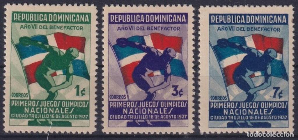 Stamps: F-EX34511 DOMINICANA DOMINICAN REP 1935 MLH NATIONAL GAMES FLAG DISCOBOLO.