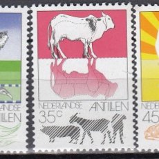 Sellos: ANTILLAS HOLANDESAS 1976 - YVERT 502/504 ** NUEVO SIN FIJASELLO -AGRICULTURA, GANADERÍA Y PESCA