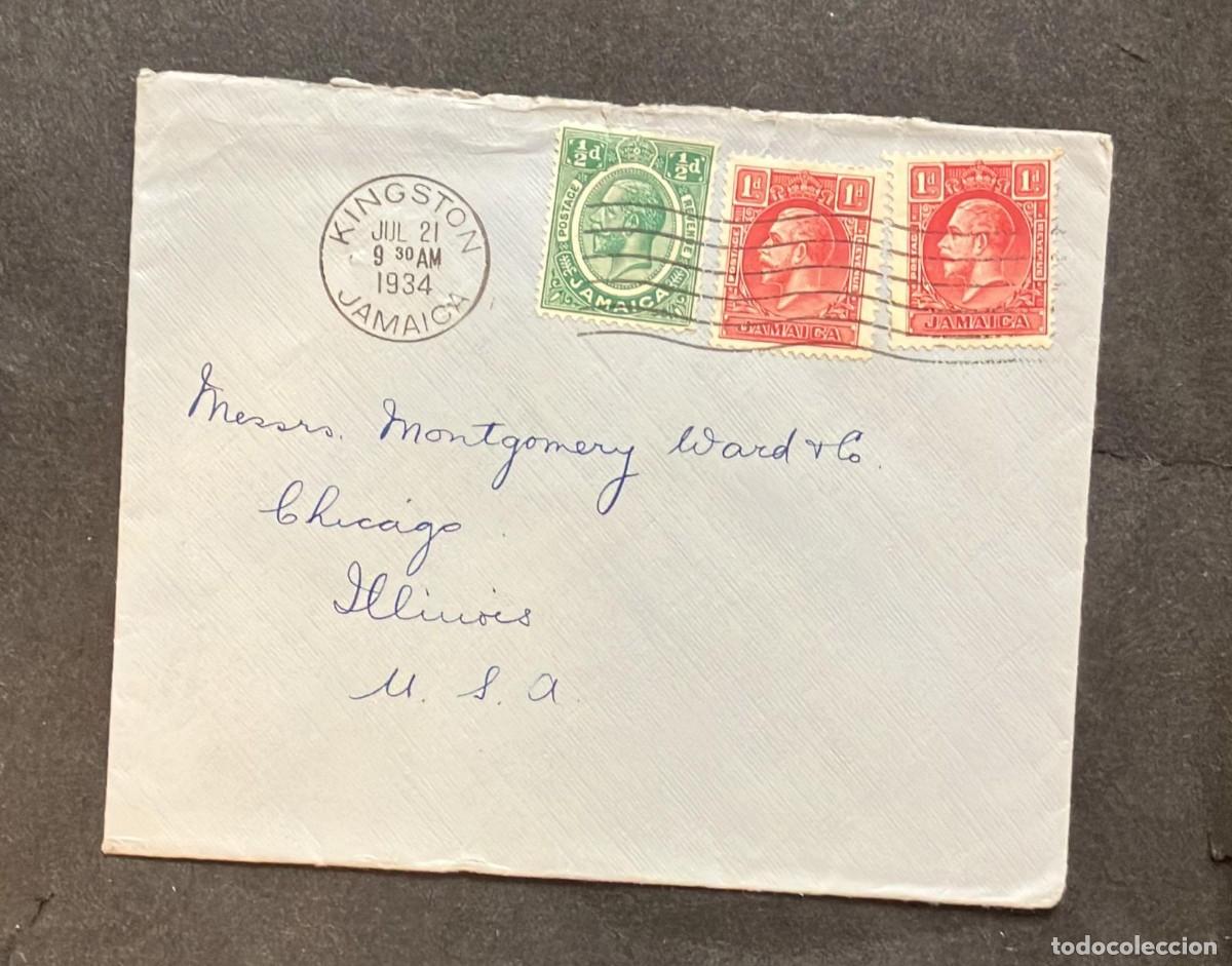 Stamps: O) 1934 JAMAICA, KINGSTON, KING GEORGE V, CIRCULATED TO&nbsp; USA