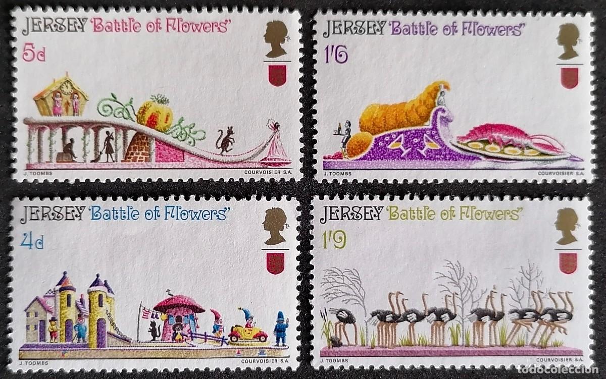 Sellos: JERSEY 1970 - BATALLA DE LAS FLORES = - Foto 1