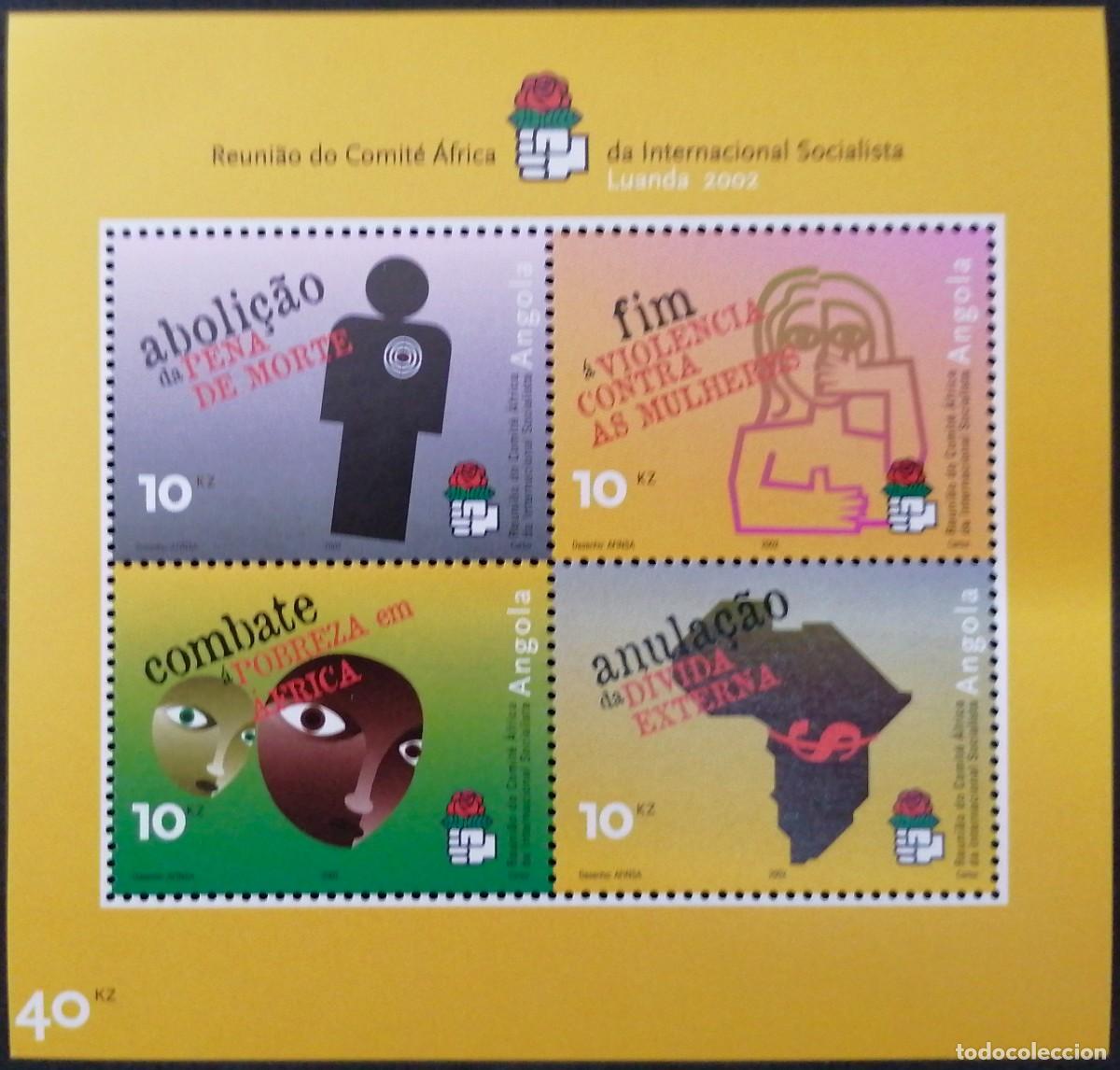 Sellos: ANGOLA 2002 - HB CONGRESO INTERNACIONAL . - Foto 1