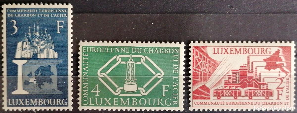 Sellos: LUXEMBURGO 1956 - CARB&Oacute;N Y ACERO = - Foto 1