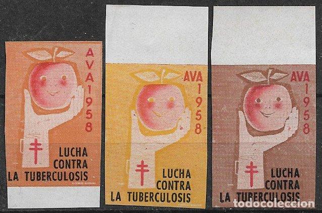 Stamps: VI&Ntilde;ETAS, Protuberculosos, 1958 AVA 3 v. sin dentar * *