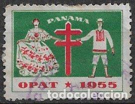 Sellos: VI&Ntilde;ETAS, Protuberculosos, Panam&aacute; 1955 OPAT (o) - Foto 1