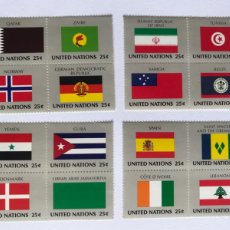 Sellos: SELLOS. FLAG SERIES. UNITED NATIONS. NACIONES UNIDAS. 16 SELLOS DE BANDERAS.