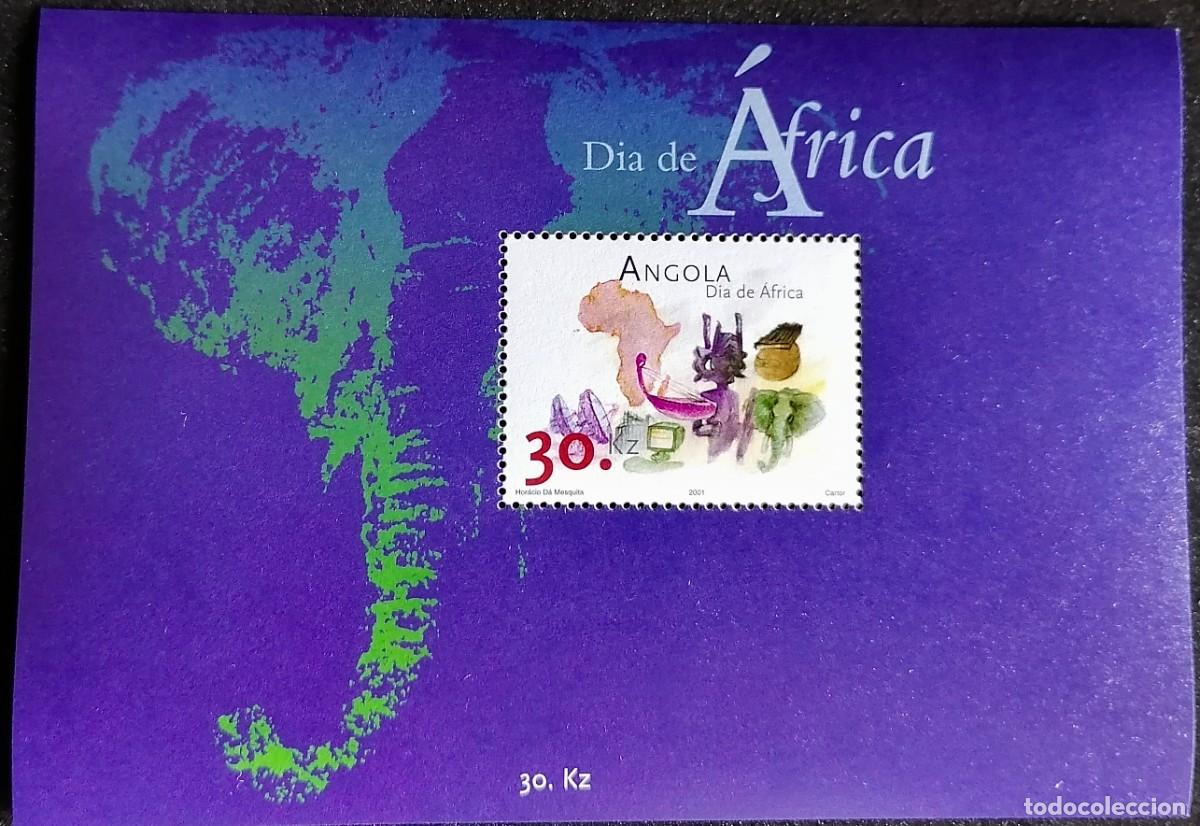 Sellos: ANGOLA 2001 - HB D&Iacute;A DE &Aacute;FRICA . - Foto 1