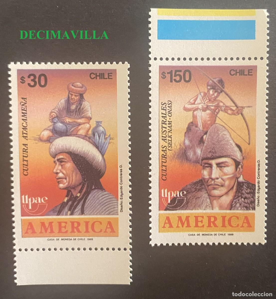 Sellos: OTEM429, CHILE, UPAEP, 1989, 923/24 - Foto 1