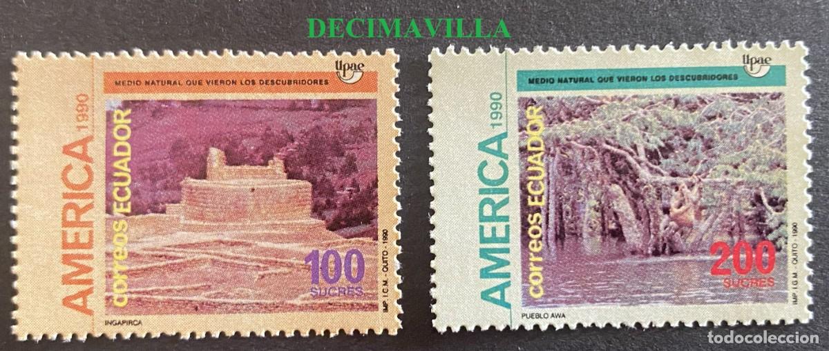 Sellos: OTEM455, ECUADOR, UPAEP, 1990, 1220/21 - Foto 1