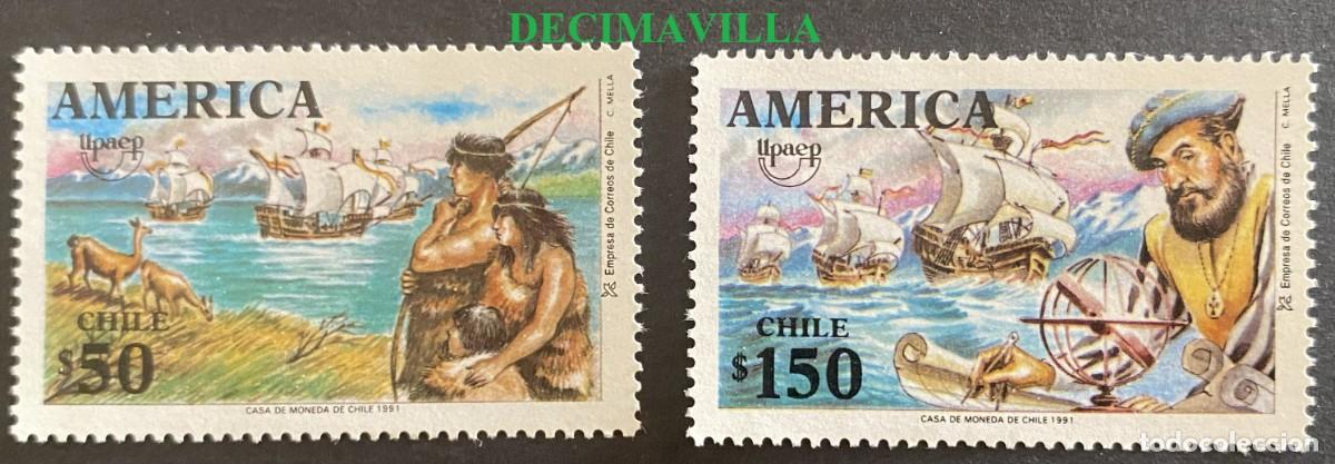 Sellos: OTEM470, CHILE, UPAEP, 1991, 1074/75 - Foto 1