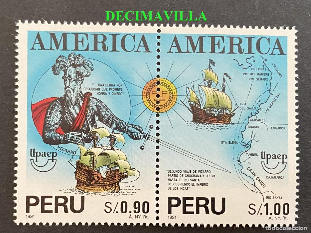 Sellos: OTEM480, PERU, UPAEP, 1991, 991/92 - Foto 1
