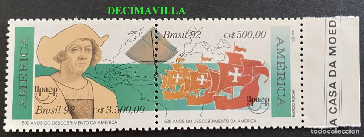 Sellos: OTEM487, BRASIL, UPAEP, 1992, 2062/63 - Foto 1