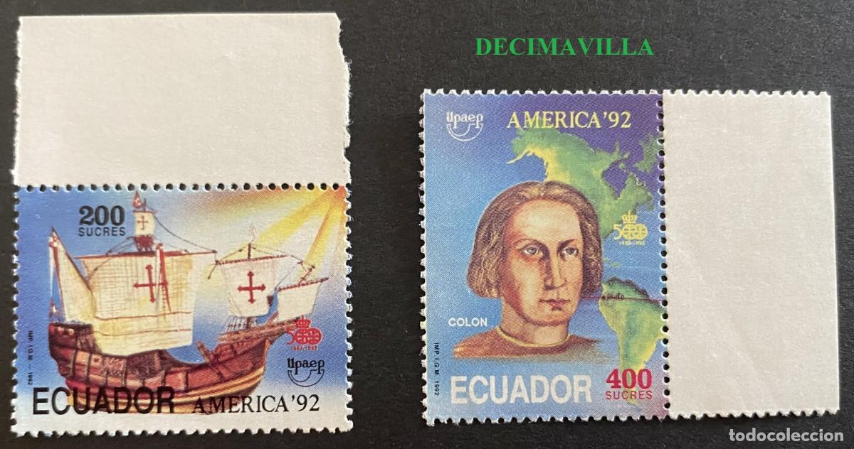 Sellos: OTEM491, ECUADOR, UPAEP, 1992, 1252/53 - Foto 1