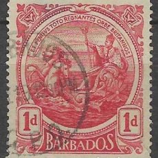 Francobolli: BARBADOS 1921 - ALEGORÍA DE BARBADOS, 1P CARMÍN - USADO