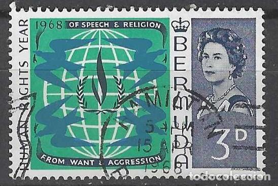 Sellos: BERMUDA 1968 - A&Ntilde;O INTERNACIONAL DE LOS DERECHOS HUMANOS - USADO - Foto 1