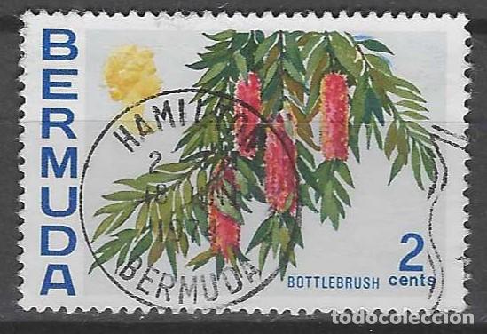 Sellos: BERMUDA 1970 - FLORES, ESCOBILL&Oacute;N ROJO - USADO - Foto 1