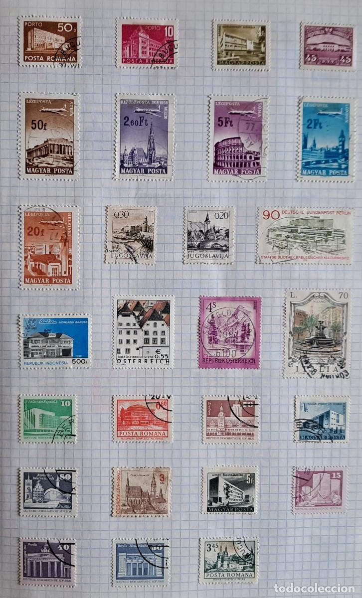Sellos: lote de 27 sellos usados, extranjeros de edificios. - Foto 1