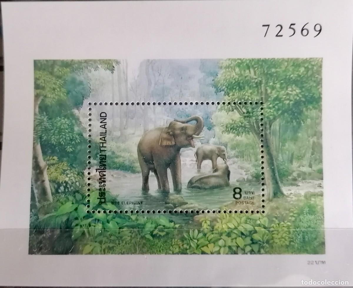 Sellos: TAILANDIA 1991 - HB ELEFANTES . - Foto 1