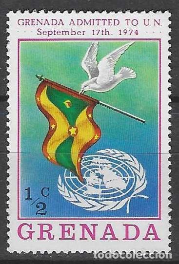 Sellos: GRANADA 1975 - ADMISI&Oacute;N DE GRANADA EN LA ONU - MNH** - Foto 1