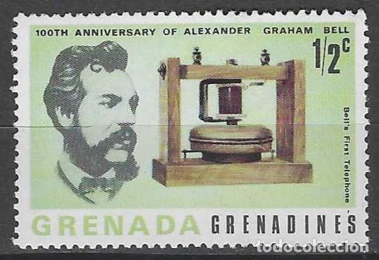 Sellos: GRANADA / GRANADINAS 1977 - CENTENARIO DE LA PRIMERA TRANSMISI&Oacute;N TELEF&Oacute;NICA - MNH** - Foto 1
