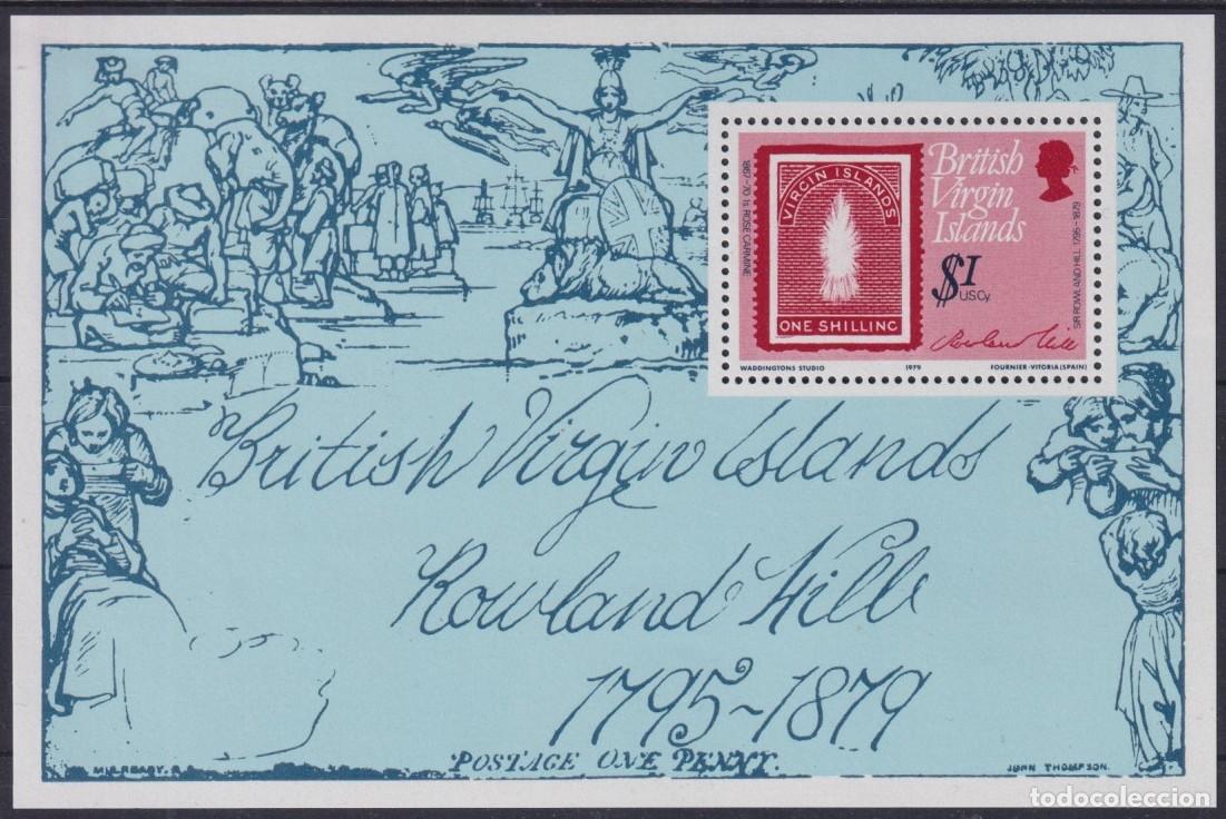 Selos: F-EX43081 VIRGIN IS MNH 1979 ANNIV ROWLAND HILL SHEET.