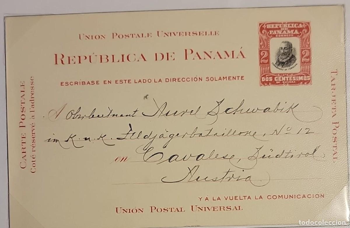 Timbres: O) PANAMA, FERNANDEZ DE CORDOBA,&nbsp; POSTAL STATIONERY CIRCULATED TO AUSTRIA