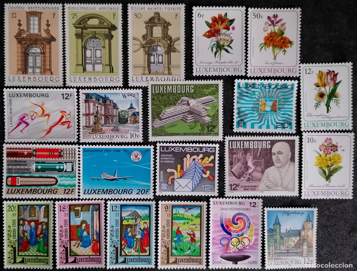 Sellos: LUXEMBURGO 1988 - A&Ntilde;O INCOMPLETO . - Foto 1