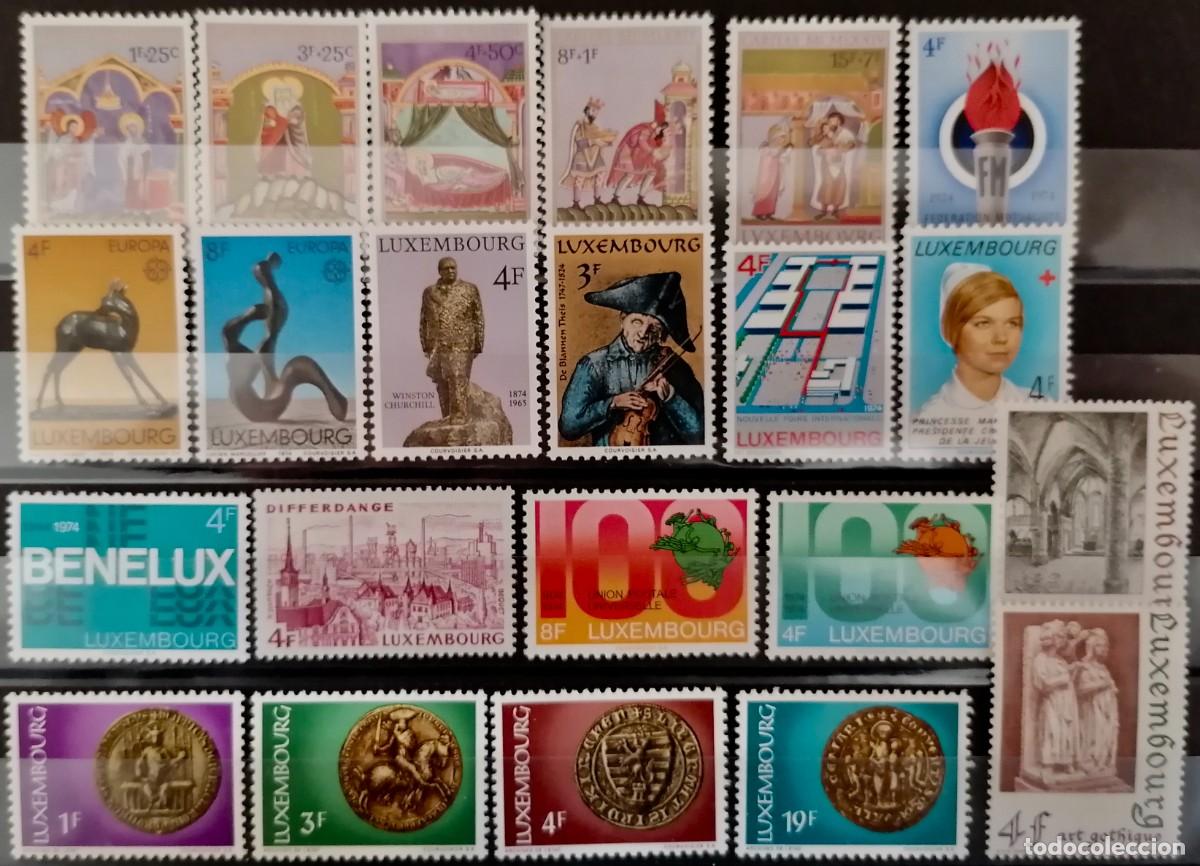 Sellos: LUXEMBURGO 1974 - A&Ntilde;O COMPLETO SIN HB = - Foto 1