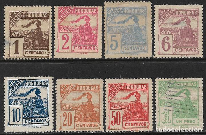 Sellos: HONDURAS 1898, IVERT n&ordm; 84 a 91 (o) / (*) - Foto 1