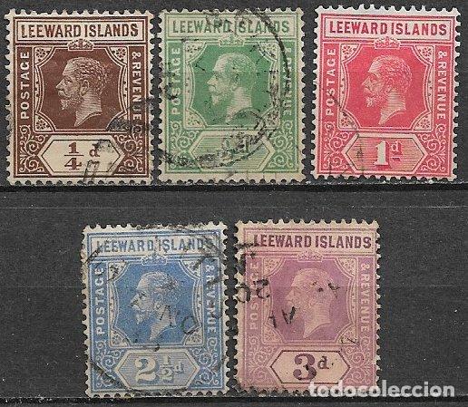 Stamps: LEEWARD 1906, IVERT n&ordm; 33 a 35, 38 y 39 (o)