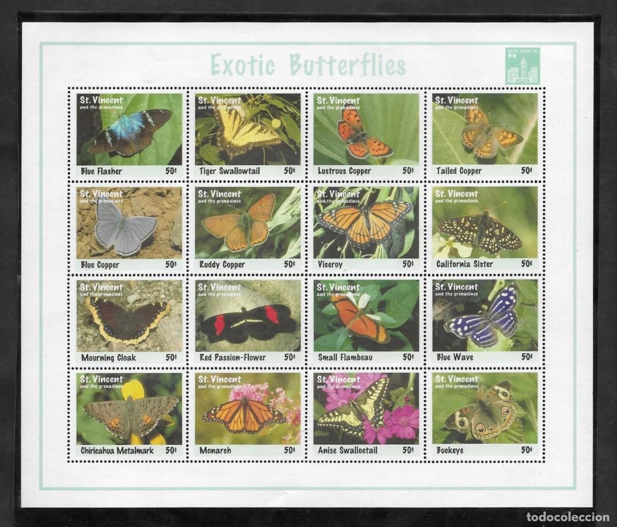 Selos: SD)1994 ST. VICENTE & GRENADINES BUTTERFLIES - HONG KONG INTERNATIONAL PHILATELIC EXHIBITION '94, CO