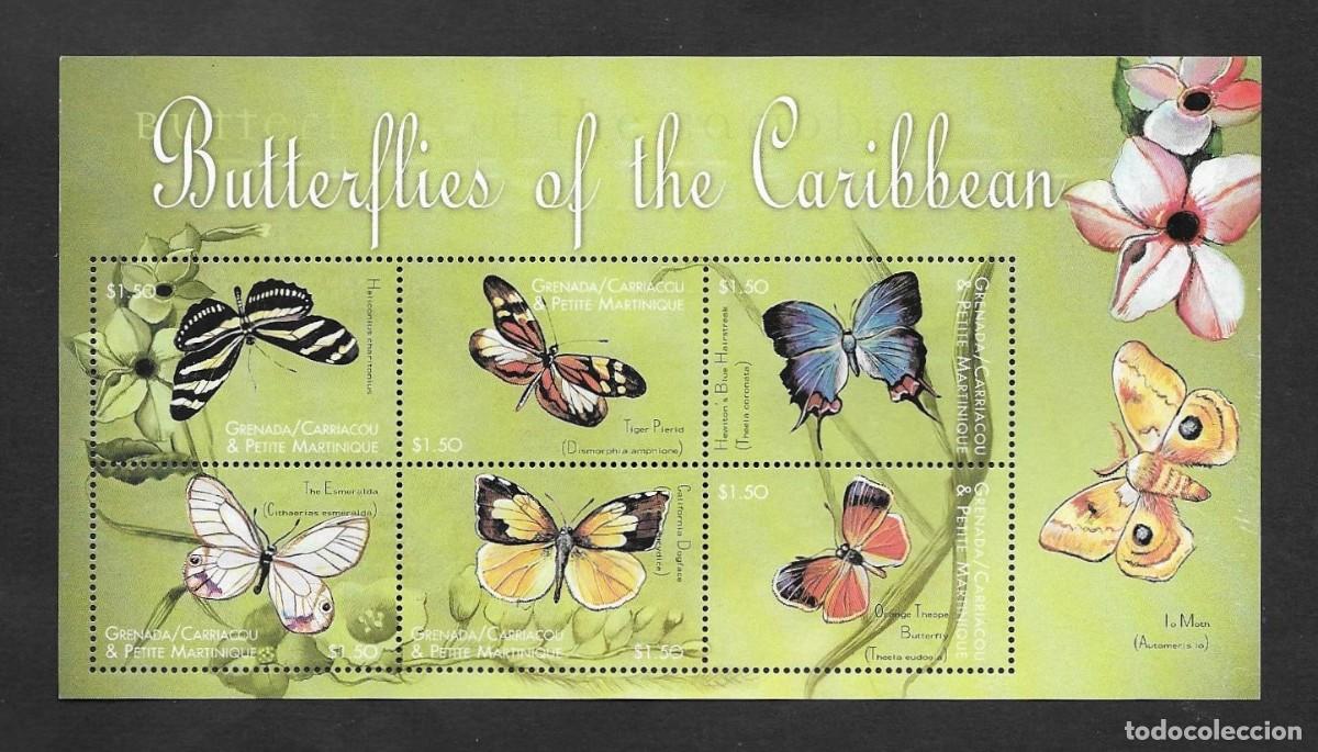 Sellos: SE)2000 GRANADA, CARIBBEAN BUTTERFLIES, SS, MNH - Foto 1