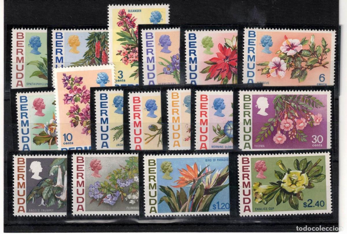 Sellos: Bermudas. Serie completa de 17 sellos del Tema Flora - Foto 1