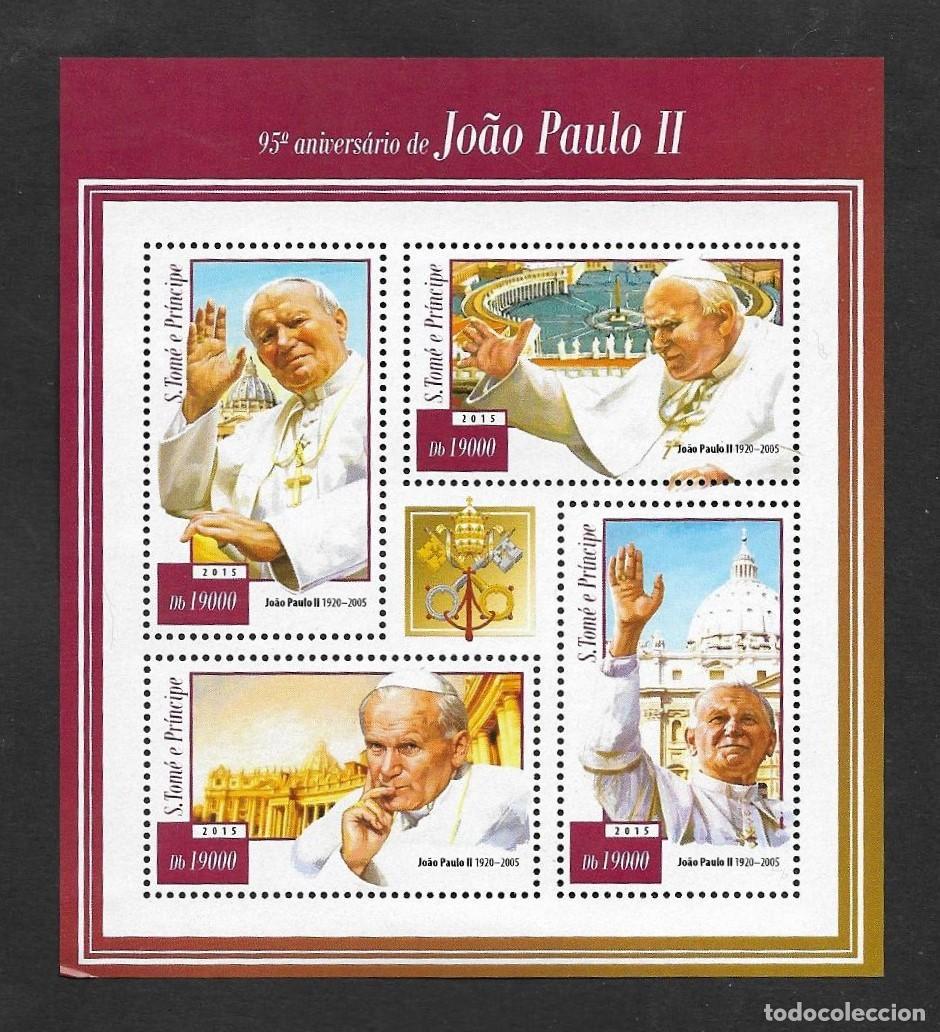 Stamps: SE)2015 SAO TOME Y PRINCIPE, 95TH ANNIVERSARY OF JOHN PAUL II, SS, MNH