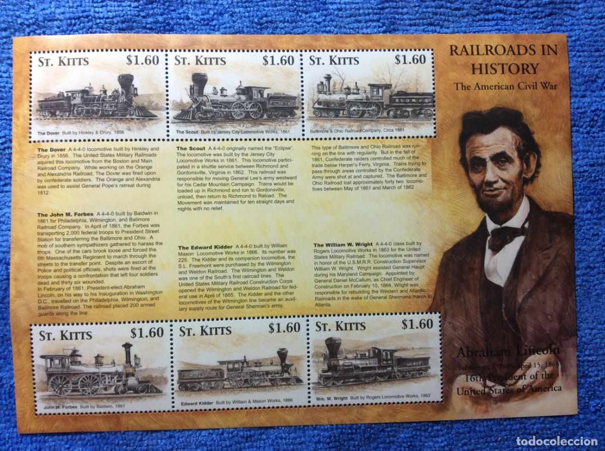Sellos: ST. KITTS. TRENES. MNH (8TA07) - Foto 1