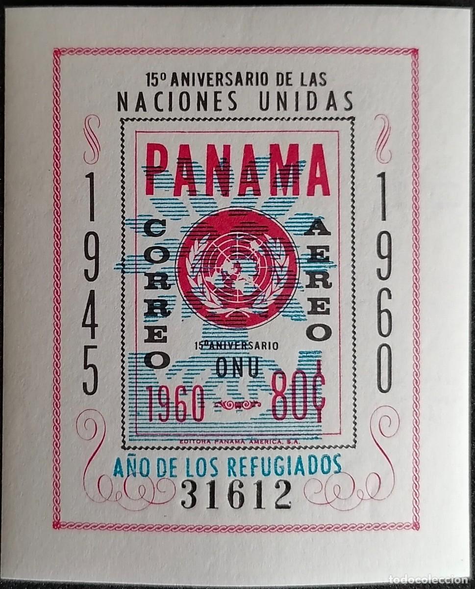 Sellos: PANAM&Aacute; 1961 - HB A&Ntilde;O DEL REFUGIADO . - Foto 1