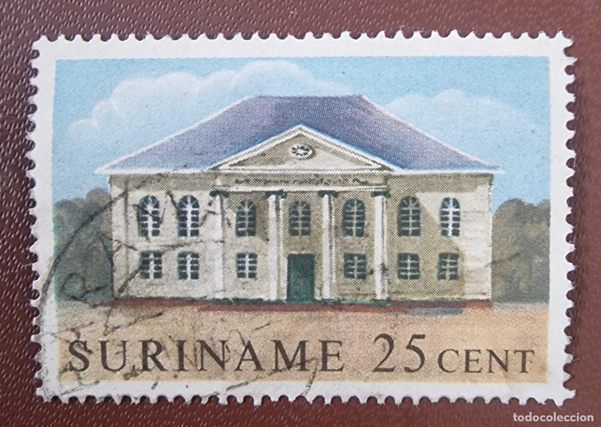Sellos: SELLO USADO SURINAM SURINAME 1961 EDIFICIO HISTORICO - Foto 1