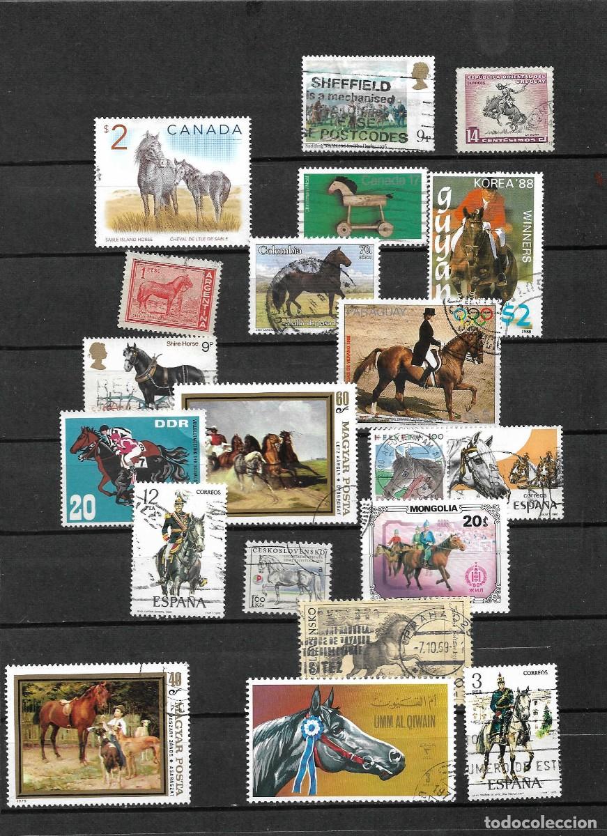 Sellos: lote de 20 sellos diferentes de caballos - Foto 1